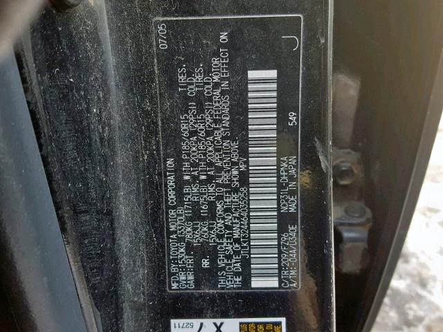 JTLKT324464035258 - 2006 TOYOTA SCION XB BLACK photo 10
