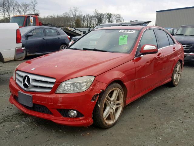 WDDGF54X28F082636 - 2008 MERCEDES-BENZ C 300 RED photo 2