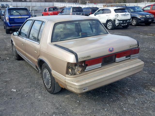 1P3XA56K3MF703872 - 1991 PLYMOUTH ACCLAIM LE TAN photo 3