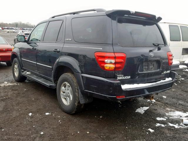 5TDBT48A42S095120 - 2002 TOYOTA SEQUOIA LI BLACK photo 3