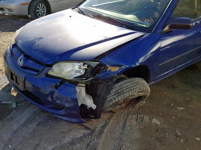 2HGES16394H617407 - 2004 HONDA CIVIC DX V BLUE photo 9