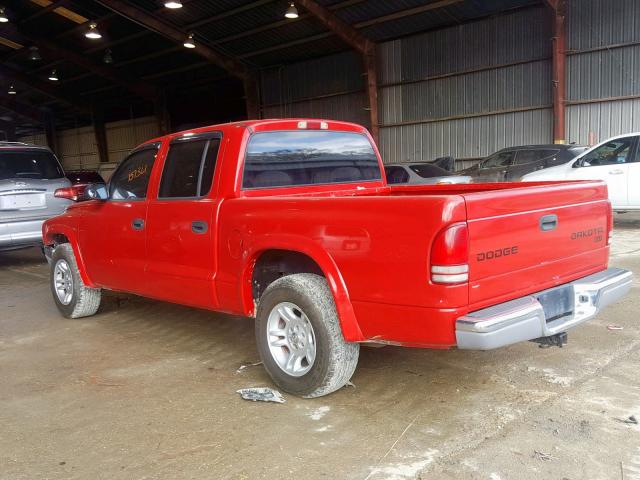 1D7HL48N73S148730 - 2003 DODGE DAKOTA QUA RED photo 3