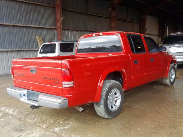 1D7HL48N73S148730 - 2003 DODGE DAKOTA QUA RED photo 4