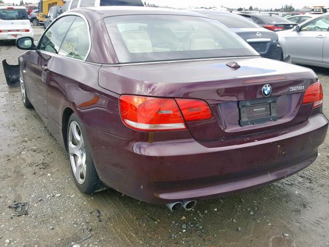 WBAWR3C55AP462035 - 2010 BMW 328 I SULE RED photo 3