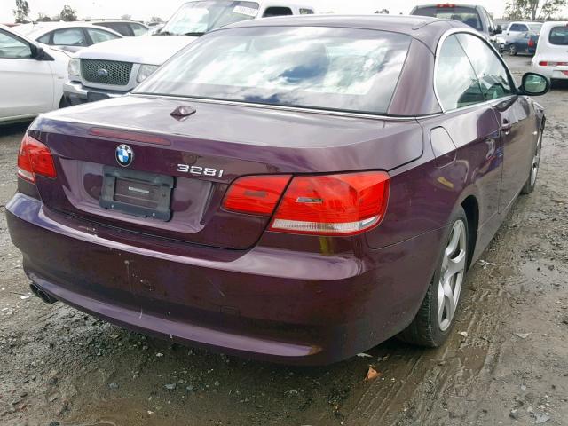 WBAWR3C55AP462035 - 2010 BMW 328 I SULE RED photo 4