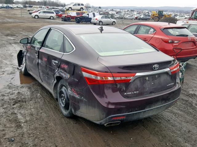 4T1BK1EB8DU047385 - 2013 TOYOTA AVALON BAS MAROON photo 3