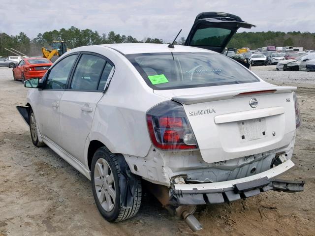 3N1AB6AP8CL679703 - 2012 NISSAN SENTRA 2.0 WHITE photo 3