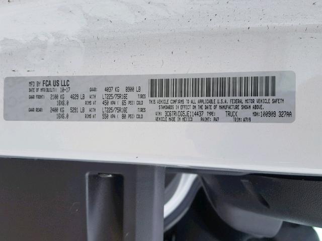 3C6TRVDG5JE114437 - 2018 RAM PROMASTER 白色 照片 10