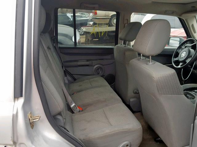 1J8HG48K57C606620 - 2007 JEEP COMMANDER SILVER photo 6