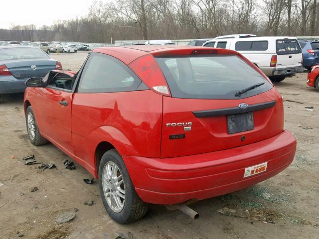 1FAFP31N57W139359 - 2007 FORD FOCUS ZX3 RED photo 3