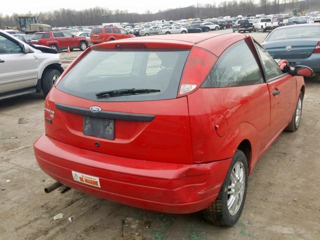 1FAFP31N57W139359 - 2007 FORD FOCUS ZX3 RED photo 4