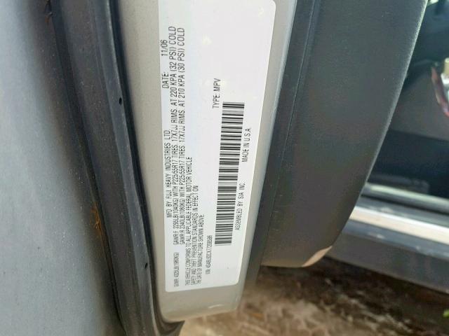 4S4BL62CX77208586 - 2007 SUBARU LEGACY OUT SILVER photo 10