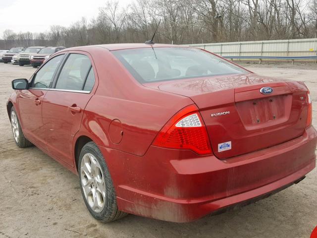 3FAHP0HA8AR159464 - 2010 FORD FUSION S RED photo 3