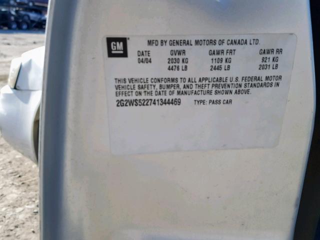 2G2WS522741344469 - 2004 PONTIAC GRAND PRIX SILVER photo 10