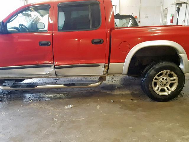 1D7HG48NX3S127455 - 2003 DODGE DAKOTA QUA RED photo 9