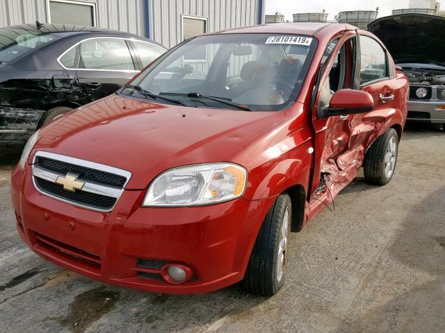 KL1TG56618B013851 - 2008 CHEVROLET AVEO LT RED photo 2