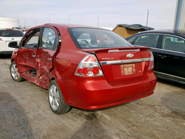 KL1TG56618B013851 - 2008 CHEVROLET AVEO LT RED photo 3