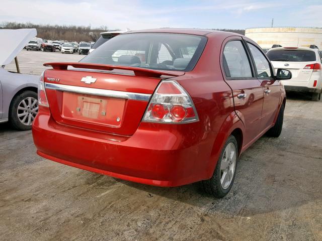 KL1TG56618B013851 - 2008 CHEVROLET AVEO LT RED photo 4