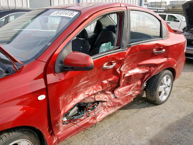 KL1TG56618B013851 - 2008 CHEVROLET AVEO LT RED photo 9