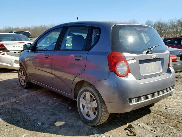 KL1TD66E59B637952 - 2009 CHEVROLET AVEO LS GRAY photo 3