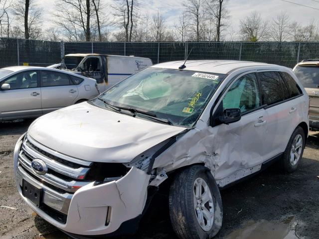 2FMDK4JC7EBA23479 - 2014 FORD EDGE SEL WHITE photo 2