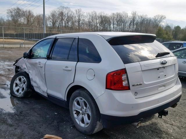 2FMDK4JC7EBA23479 - 2014 FORD EDGE SEL WHITE photo 3