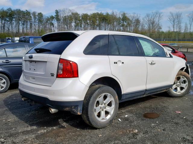 2FMDK4JC7EBA23479 - 2014 FORD EDGE SEL WHITE photo 4