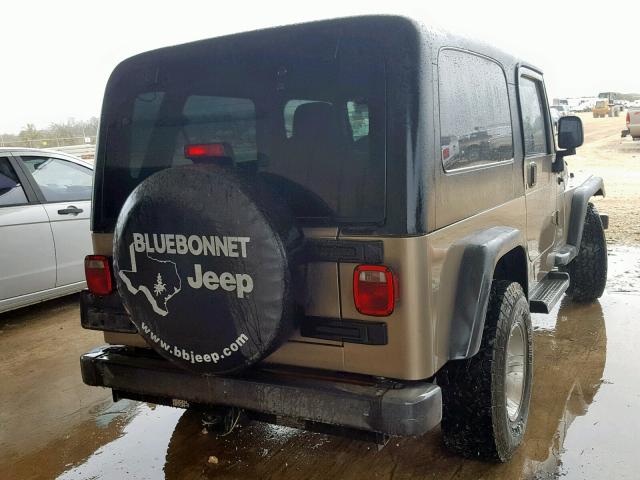 1J4FA49S84P799696 - 2004 JEEP WRANGLER / TAN photo 4