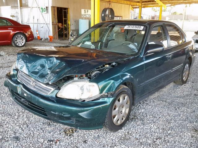 2HGEJ6674XH578586 - 1999 HONDA CIVIC LX GREEN photo 2