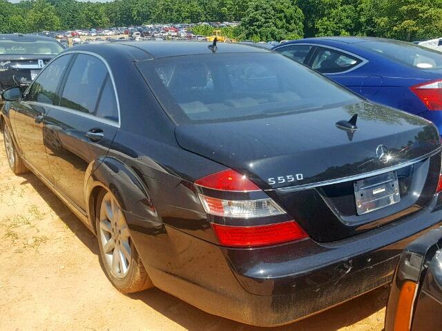 WDDNG71X57A022303 - 2007 MERCEDES-BENZ S 550 BLACK photo 3