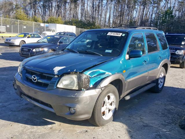 4F2CZ96165KM09543 - 2005 MAZDA TRIBUTE S TURQUOISE photo 2