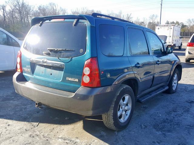 4F2CZ96165KM09543 - 2005 MAZDA TRIBUTE S TURQUOISE photo 4