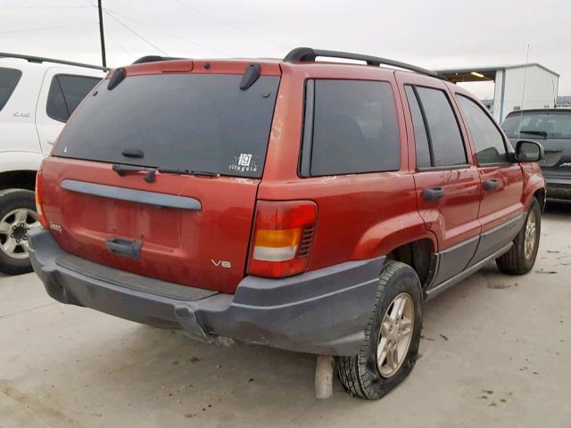 1J4GX48N84C435557 - 2004 JEEP GRAND CHER RED photo 4