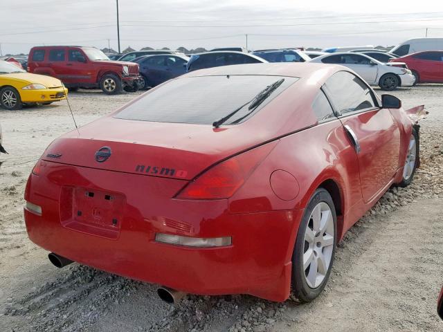 JN1AZ34E63T018008 - 2003 NISSAN 350Z COUPE RED photo 4