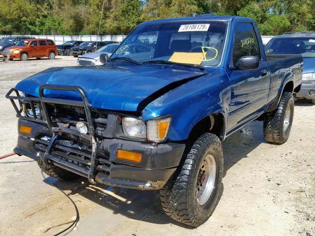 4TARN01P2RZ253281 - 1994 TOYOTA PICKUP 1/2 BLUE photo 2