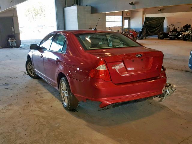 3FAHP0GA3CR408242 - 2012 FORD FUSION S RED photo 3