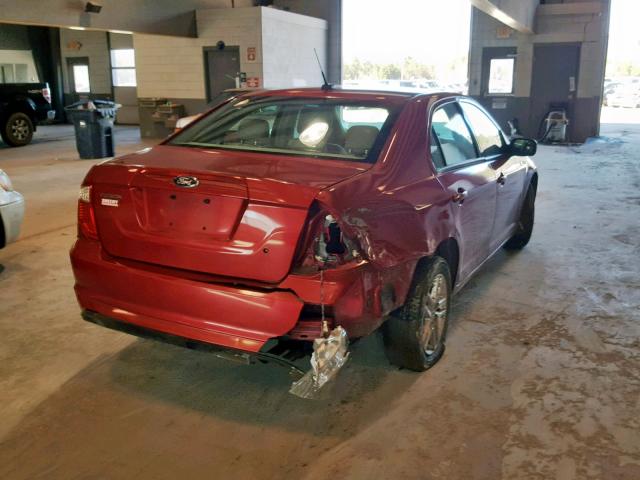 3FAHP0GA3CR408242 - 2012 FORD FUSION S RED photo 4