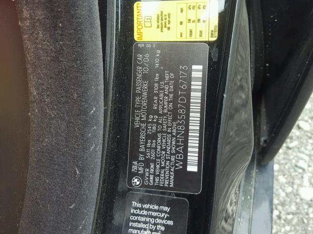 WBAHN83587DT67173 - 2007 BMW 750 BLACK photo 10