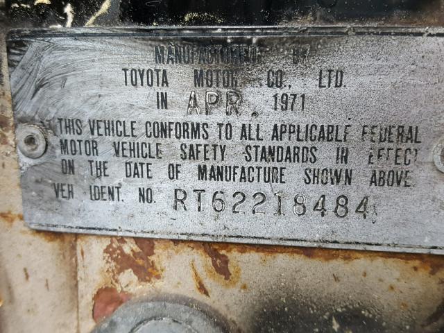 RT62218484 - 1969 TOYOTA 1900 DX BLACK photo 10