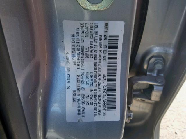 JM3TB3MV7A0226012 - 2010 MAZDA CX-9 SILVER photo 10