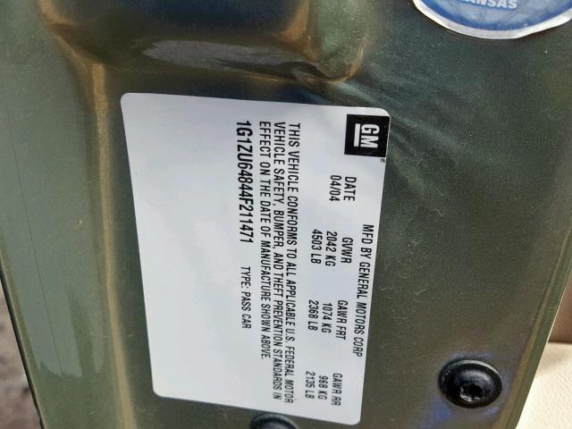 1G1ZU64844F211471 - 2004 CHEVROLET MALIBU MAX 绿色 照片 10