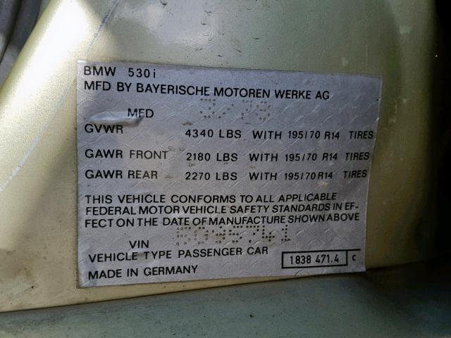 5095741 - 1978 BMW 530I GOLD photo 10