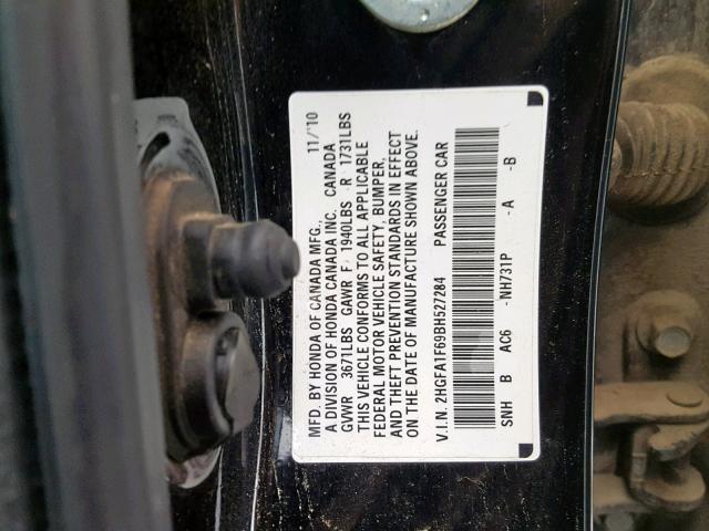 2HGFA1F69BH527284 - 2011 HONDA CIVIC LX-S Qara foto 10