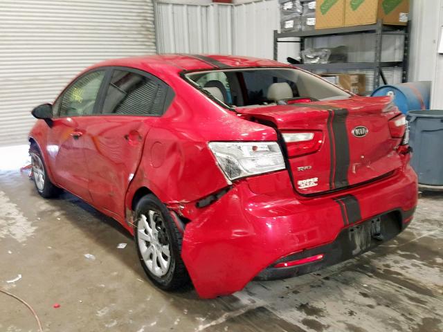 KNADM4A33C6059306 - 2012 KIA RIO LX RED photo 3