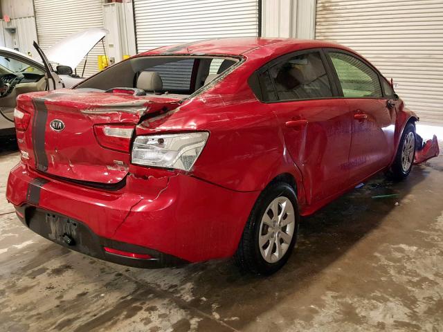 KNADM4A33C6059306 - 2012 KIA RIO LX RED photo 4