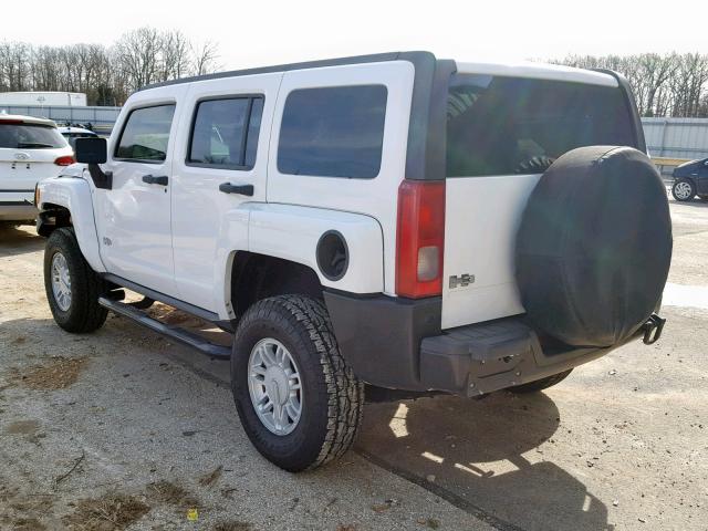 5GTEN13E388180701 - 2008 HUMMER H3 WHITE photo 3