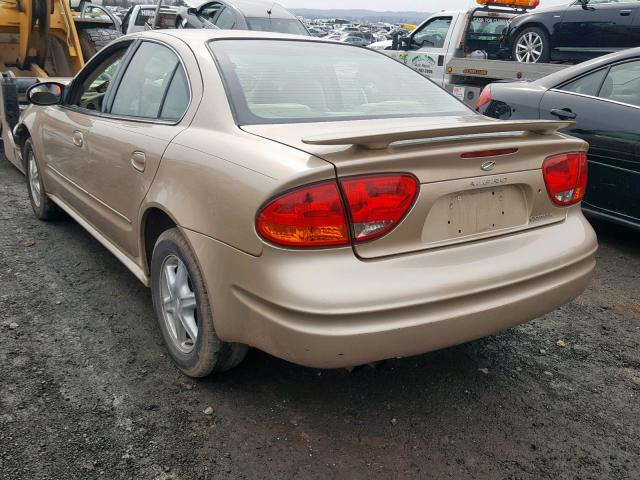 1G3NL52F02C290009 - 2002 OLDSMOBILE ALERO GL GOLD photo 3