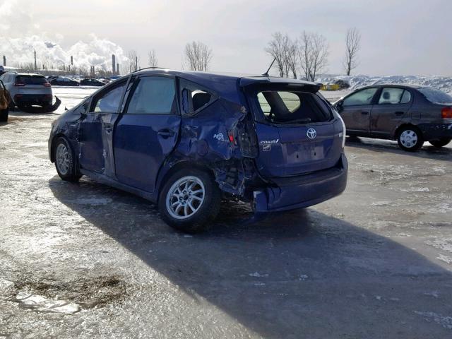 JTDZN3EU7C3134657 - 2012 TOYOTA PRIUS V BLUE photo 3