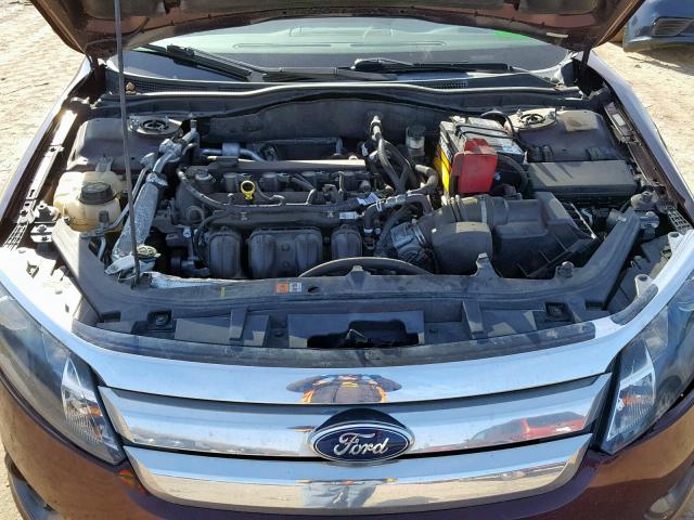 3FAHP0GA2BR165246 - 2011 FORD FUSION S MAROON photo 7