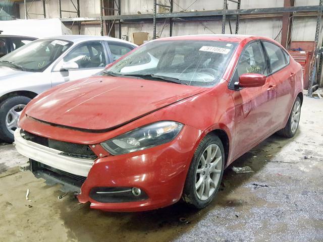 1C3CDFBH6DD648596 - 2013 DODGE DART SXT RED photo 2